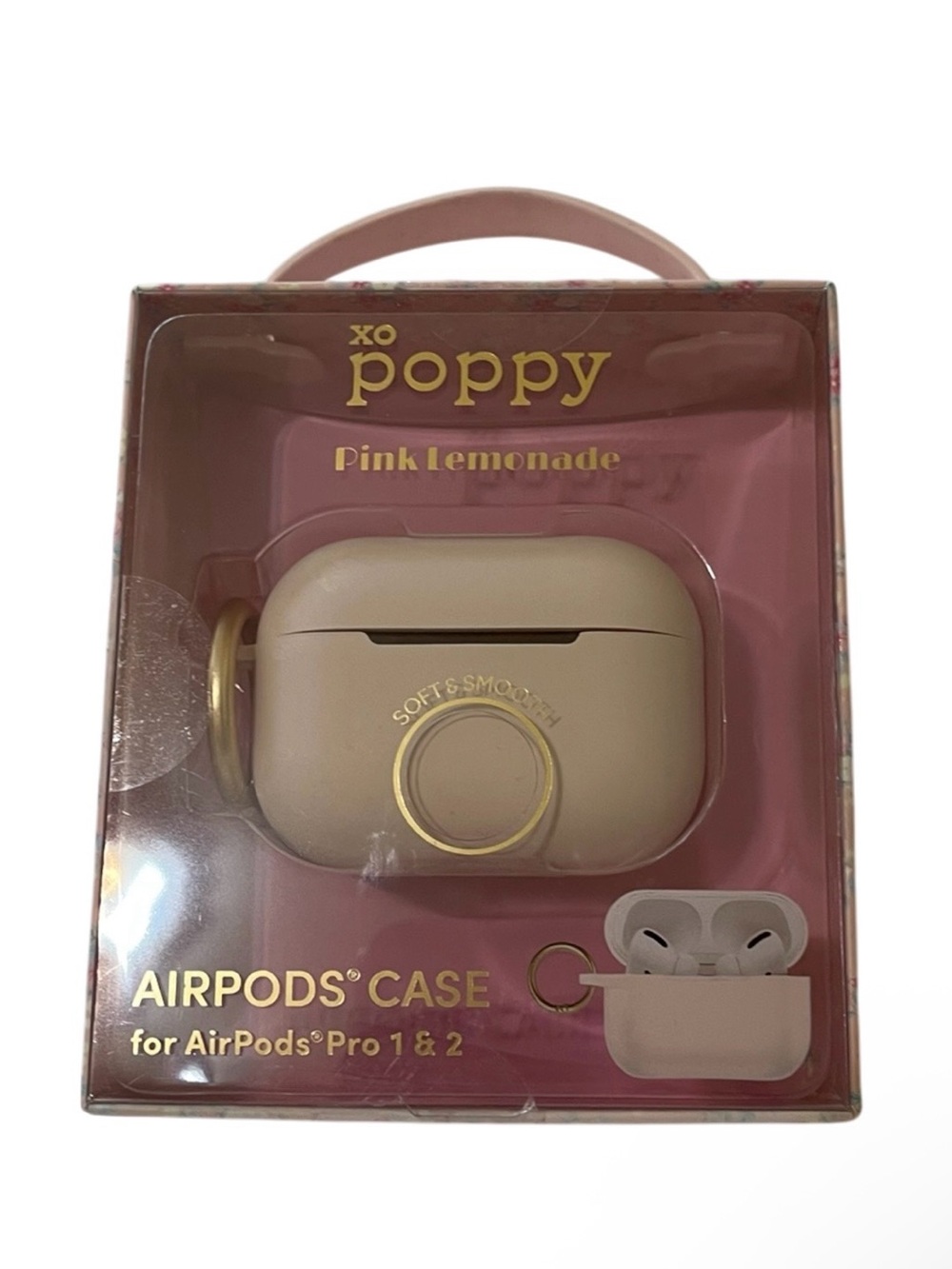 XO Poppy Pink Lemonade AirPods Pro 1 & 2 Case - NWT **